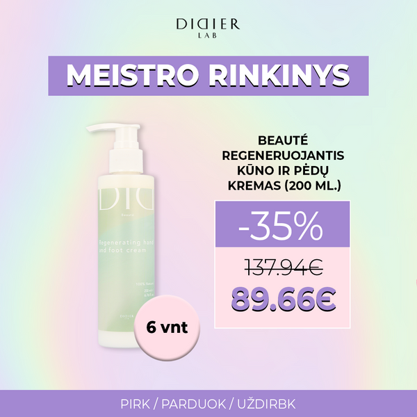 Meistro rinkinys "Didier Lab" Beauté Regeneruojantis rankų ir pėdų kremas (6 vnt).