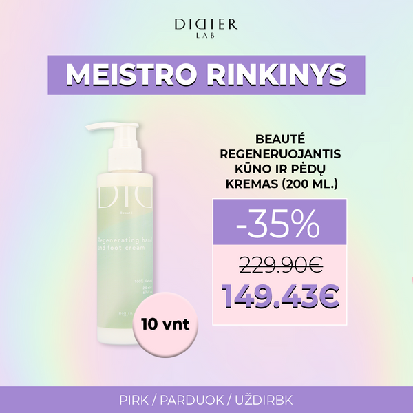 Meistro rinkinys "Didier Lab" Beauté Regeneruojantis rankų ir pėdų kremas (10 vnt.)