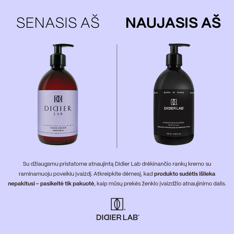 Drėkinantis rankų kremas su raminamuoju poveikiu Didier Lab, 500 ml