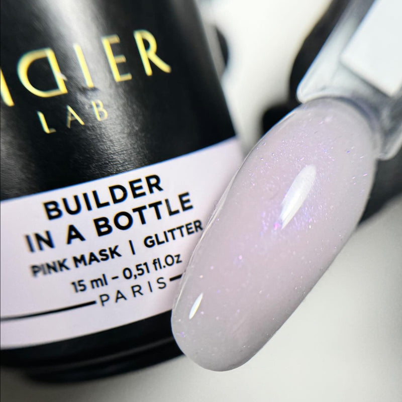 "Didier Lab" Builder Gel in a bottle, Pink Mask Glitter, 15ml