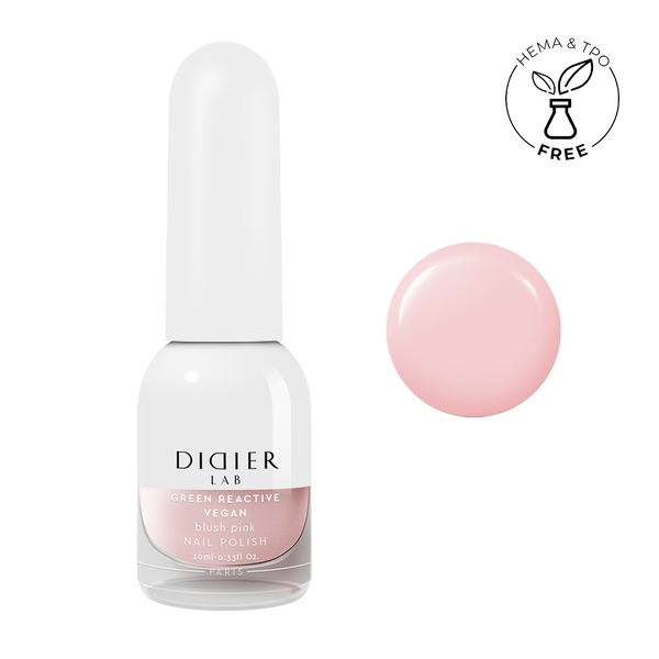 "Didier Lab" veganiškas nagų lakas "Green reactive", blush pink, 10ml