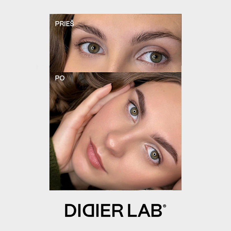 Hybrid Liquid Stain maitinamasis antakių ir blakstienų dažymo rinkinys, Didier Lab