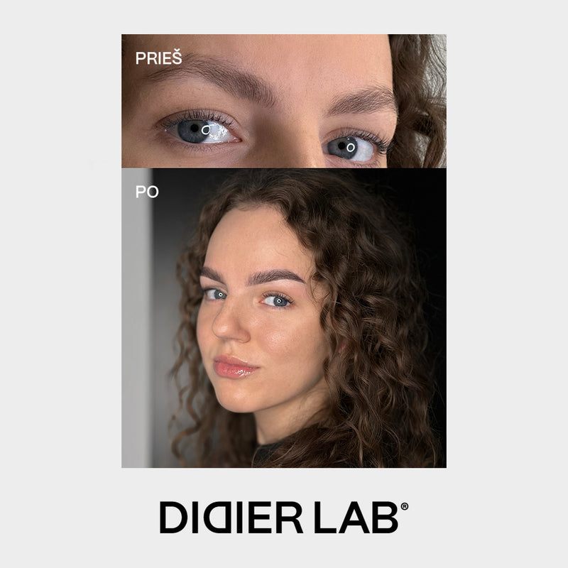 Hybrid Liquid Stain maitinamasis antakių ir blakstienų dažymo rinkinys, Didier Lab