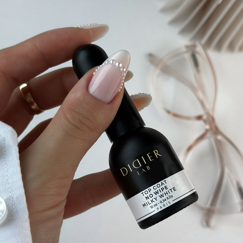 "Didier Lab" Top Coat No Wipe, Milky White, 10ml