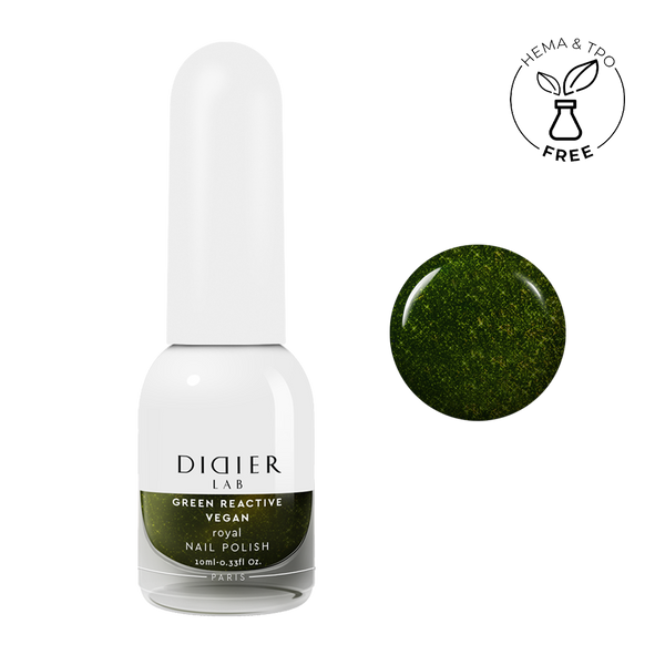 "Didier Lab" veganiškas nagų lakas "Green reactive", royal, 10ml