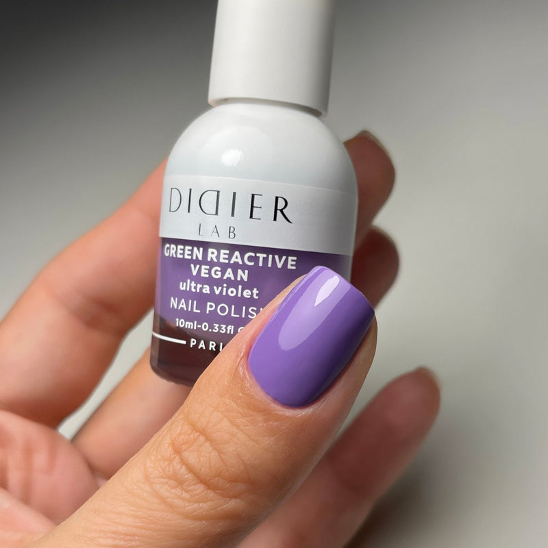"Didier Lab" veganiškas nagų lakas "Green reactive", ultra violet, 10ml