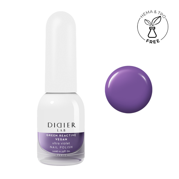 "Didier Lab" veganiškas nagų lakas "Green reactive", ultra violet, 10ml