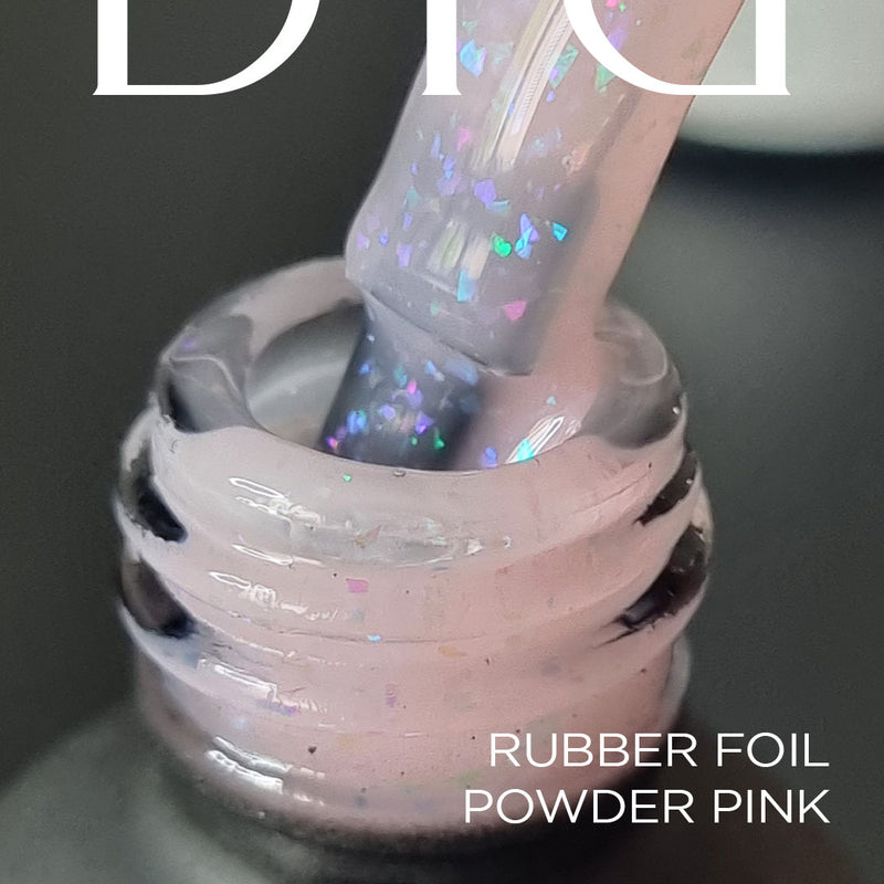 "Didier Lab" maskuojanti kaučiukinė bazė su folija "Rubber Base Foil", Powder Pink, 10ml